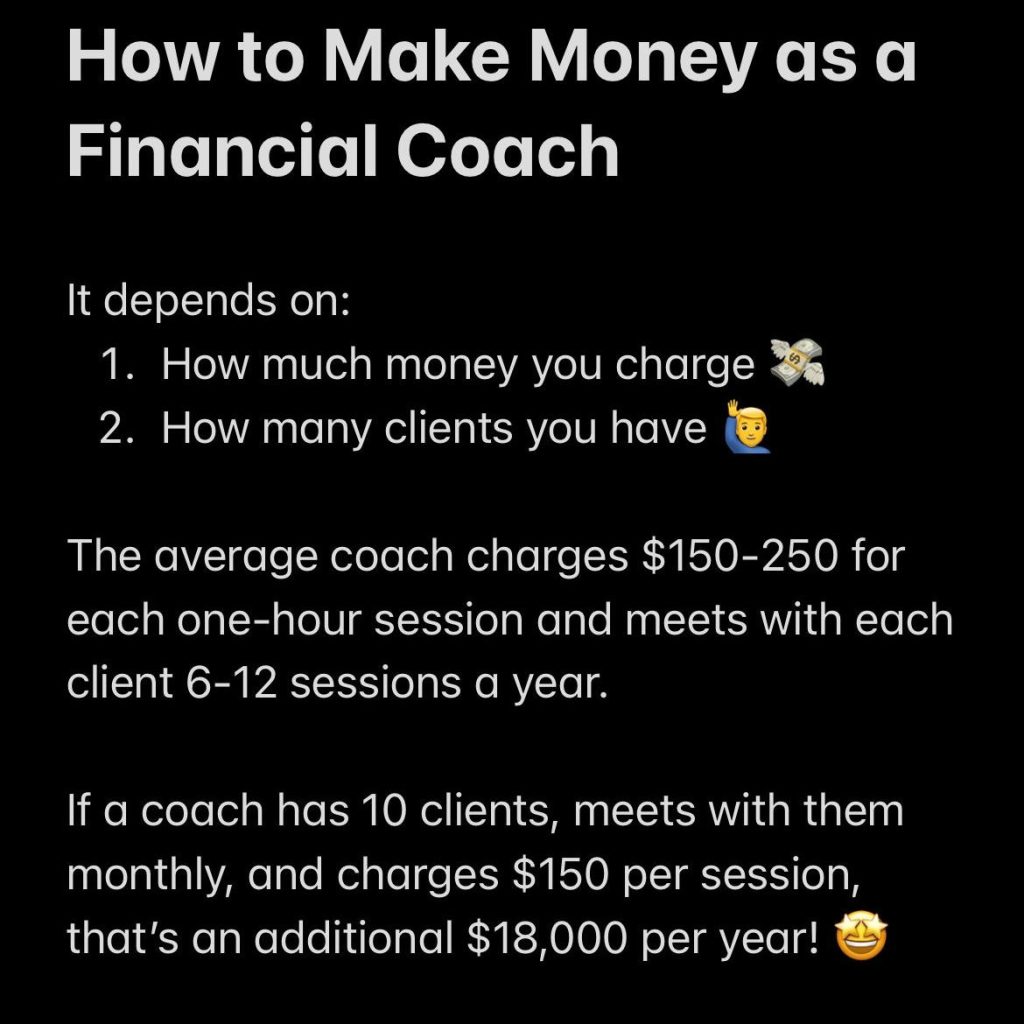 How to make money as a part-time financial coach.